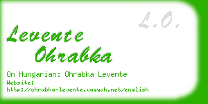 levente ohrabka business card